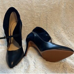Nine West Blue Leather & Suede Booties